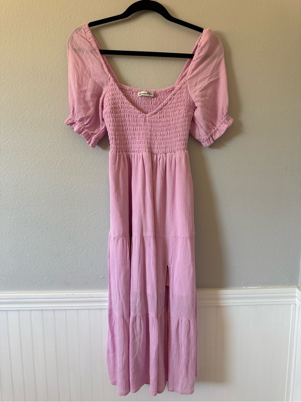 Abercrombie & Fitch Pink Smocked Maxi Dress